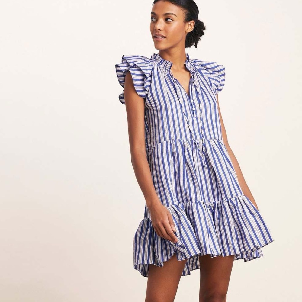 Veronica Beard- Zee Dress in Cobalt Stripe - Picture 2 of 11